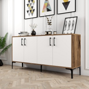 Consolă Kiev 160 - Walnut, White - Img 2