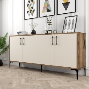 Consolă Kiev - Walnut, Cream - Img 3