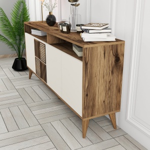 Consolă Milan 160 - Walnut, Cream - Img 3