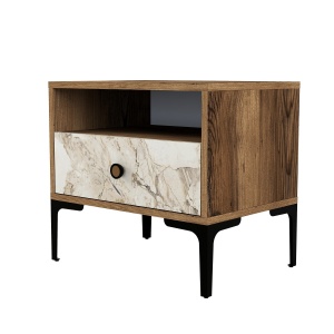 Noptiera Lizbon 531 - Walnut, White - Img 4