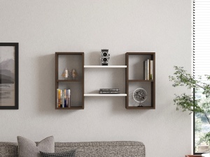 Raft perete Bambi - White, Walnut - Img 3