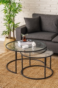 Set de masa pentru cafea Black-Transparent-80-60 - Img 2