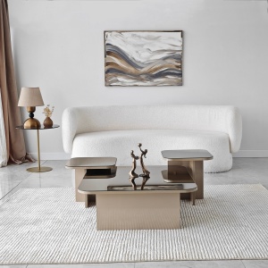 Set de masa pentru cafea Jazz - Beige, Bronze - Img 1