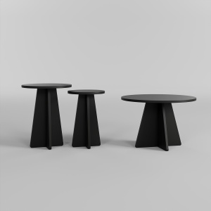 Set de masa pentru cafea Mushroom 2 - Black - Img 3