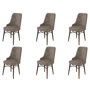 Set Scaune (6 Bucati) Pare - Cappuccino, Brown - Img 1