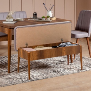 Banca Tapițata Vina Bench Soho, Walnut - Img 3