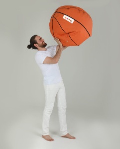 Bean Bag Basketball Kids Pouf - Tile Red - Img 8