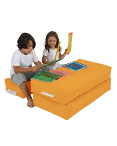 Bean Bag Kids Double Seat Pouf - Orange - Img 2
