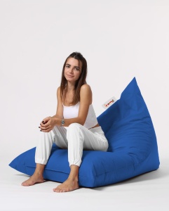 Bean Bag Pyramid Big Bed Pouf - Blue - Img 5