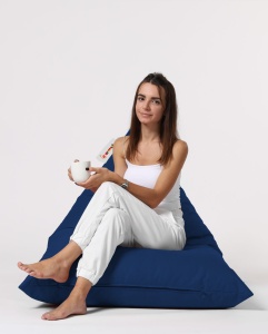 Bean Bag Pyramid Big Bed Pouf - Dark Blue - Img 6