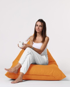 Bean Bag Pyramid Big Bed Pouf - Orange - Img 6