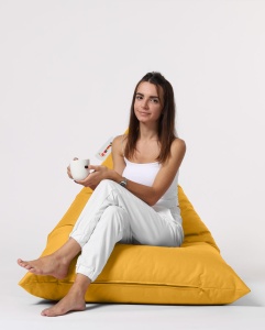 Bean Bag Pyramid Big Bed Pouf - Yellow - Img 6
