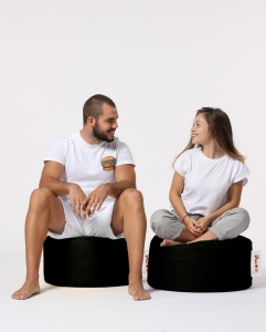 Bean Bag Round Pouf - Black - Img 7