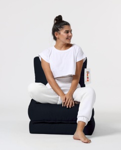 Bean Bag Siesta Sofa Bed Pouf - Black - Img 8