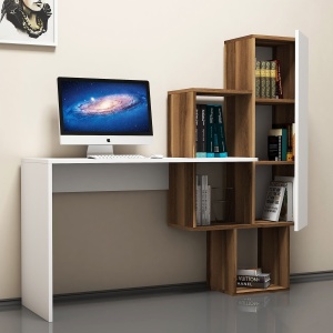 Birou Açelya - Walnut, White - Img 3