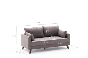 Canapea Bella Sofa For 2 Pr - Brown - Img 7