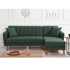 Canapea Extensibila Aqua Corner Right - Dark Green - Img 2