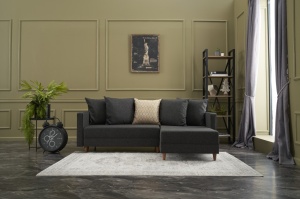 Canapea Extensibila Aydam Right - Anthracite - Img 1