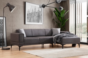 Canapea Extensibila Horizon Right - Dark Grey - Img 1