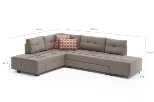 Canapea Extensibila Manama Corner Sofa Bed Left - Cream - Img 7