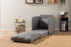 Canapea Extensibila Saga Single - Light Grey - Img 3