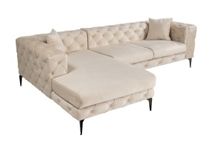 Canapea pe colț Como Eco Left - Beige, Black - Img 4