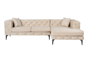 Canapea pe colț Como Eco Right - Beige, Black - Img 2