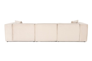 Canapea pe colț Lora (L1-O1-1R-POUFFE ) - Cream - Img 6
