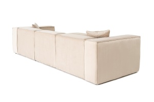 Canapea pe colț Lora (L1-O1-1R-POUFFE ) - Cream - Img 8