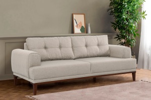 Canapea Vina 3 - Cream, Walnut - Img 2