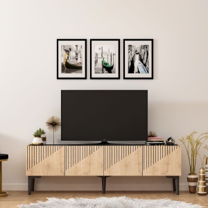 Comoda TV Draw - Sapphire Oak, Black Marble - Img 1