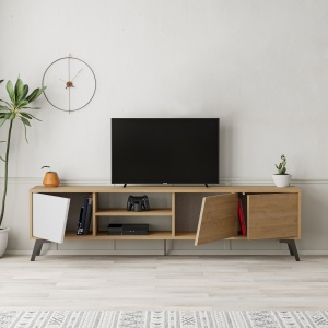 Comoda TV Fiona - Oak, White - Img 3