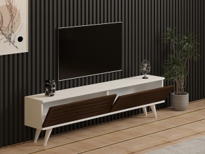 Comoda TV Hill - Walnut, White - Img 3