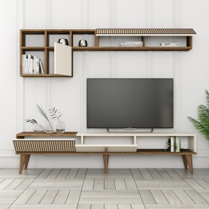 Comoda TV Milan TV - Walnut, Cream - Img 2