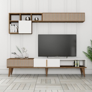 Comoda TV Milan TV - Walnut, White - Img 1