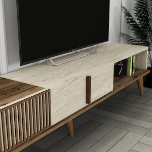 Comoda TV Milan - Walnut, Travertine - Img 4