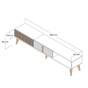 Comoda TV Milan - Walnut, Travertine - Img 6