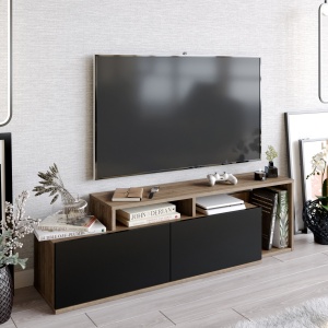 Comoda TV Nexera - Walnut, Black - Img 1