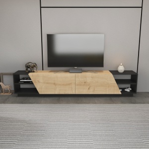 Comoda TV Rhodes - Anthracite, Oak - Img 1