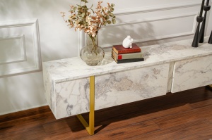 Comoda TV Serenity - Fressia Marble, Gold - Img 4