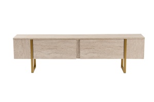 Comoda TV Serenity - Travertine, Gold - Img 6