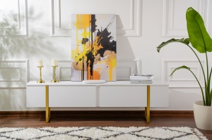 Comoda TV Serenity - White, Gold - Img 3