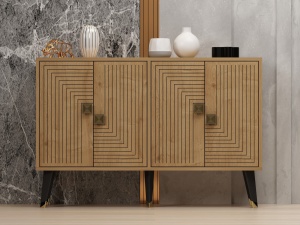 Consolă Ahart - Sapphire Oak, Gold - Img 1