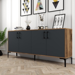 Consolă Kiev - Walnut, Anthracite - Img 3