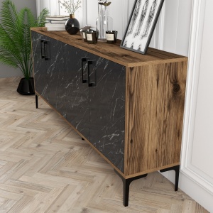 Consolă Kiev - Walnut, Black Marble - Img 4