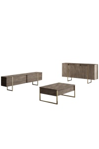 Consolă Luxe - Walnut, Gold - Img 8