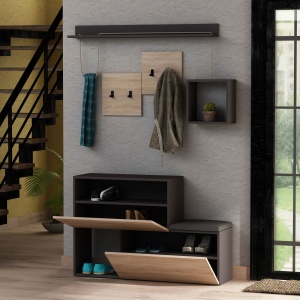 Dulap cu raft Holdon - Anthracite, Sonomo - Img 2
