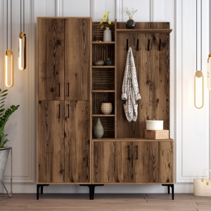 Dulap cu raft Viyana DA - Walnut - Img 2