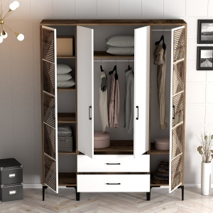 Dulap Kumsal PTP - Walnut, White - Img 2