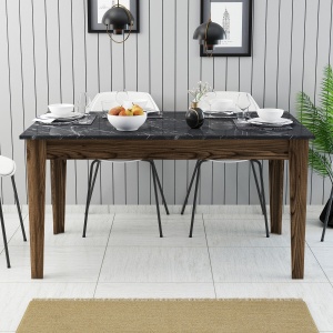 Masa Milan 518 - Walnut, Black - Img 2